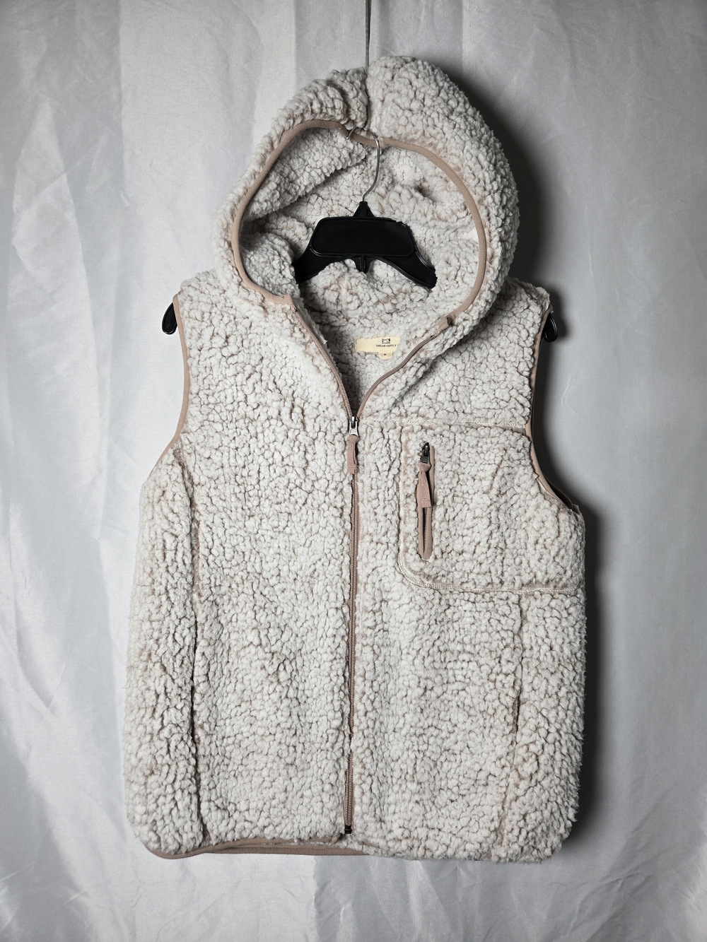 Thread & Supply Cream Sherpa Hooded Vest